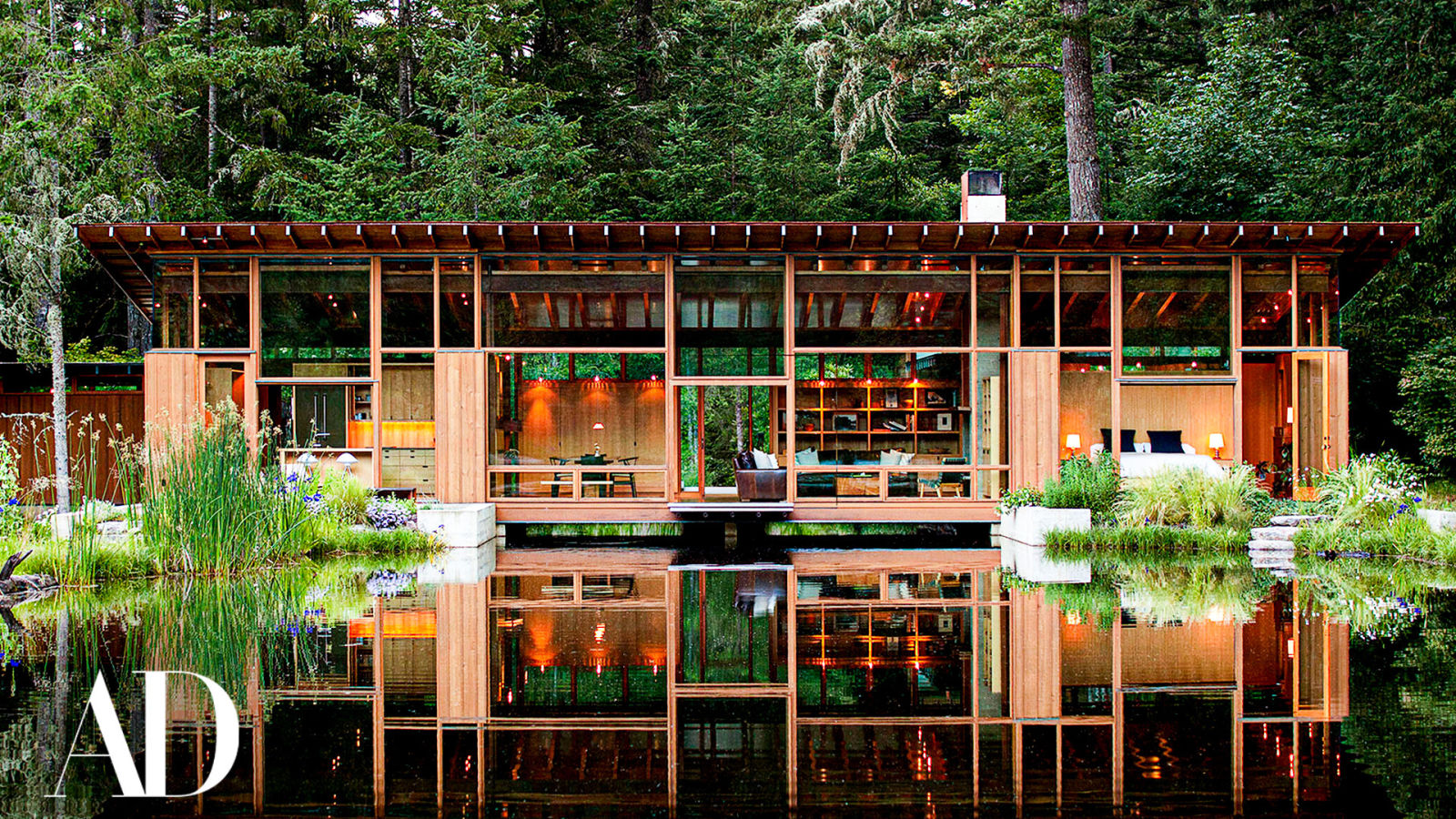 Inside a Woodland Home Built Over Water to Become One With Nature